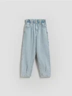 Spodnie i spodenki dla dziewczynek - Reserved - Jeansy baggy high waist - niebieski - miniaturka - grafika 1