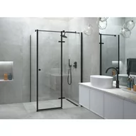 Kabiny prysznicowe - BESCO PPP-108-195B PIXA BLACK NEW kabina prostokątna przejrzyste szkło 100 x 80 x 195 prawa - miniaturka - grafika 1