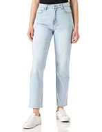 Spodnie damskie - ONLY Dżinsy damskie Straight Fit ONLEmily HW Raw Ankle, jasnoniebieski (light blue denim), 25W / 32L - miniaturka - grafika 1
