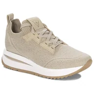Sneakersy damskie - Guess Sneakersy Damskie Na Platformie Sznurowane Beige-36 - miniaturka - grafika 1