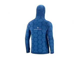 Bluzy sportowe męskie - COMPRESSPORT Termiczna bluza biegowa 3D Thermo Hoodie Mont Blanc 2020 niebieska - grafika 1