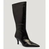 Kozaki damskie - Patrizia Pepe Skórzane kozaki na szpilce - miniaturka - grafika 1