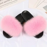 Kapcie damskie - Kapcie damskie z długim futerkiem - miniaturka - grafika 1