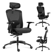 Fotele gamingowe - Fotel obrotowy gamingowy Combat 7.3 Tkaninowy, Czarny - miniaturka - grafika 1