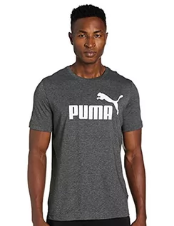 Koszulki męskie - Puma Męski T-shirt Ess Heather Tee czarny Black L 586736 - grafika 1