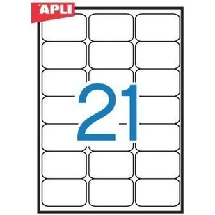 Apli Etykiety uniwersalne AP2414 63,5x38,1mm zaokrąglone rogi białe 100 - Etykiety do drukarek - miniaturka - grafika 1