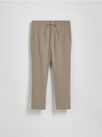 Spodnie męskie - Reserved - Spodnie jogger z wiskozą - brązowy - miniaturka - grafika 1