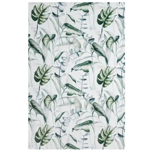 Koc 150x200 cm Ellen zielona biała oliwka monstera poliester - Koce - miniaturka - grafika 1