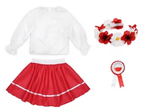 ZESTAW NARODOWY BIAŁO-CZERWONY 116-128 4el - Dresy i komplety dla dziewczynek - miniaturka - grafika 1