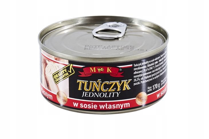 Tuńczyk Jednolity w Sosie Własnym Konshurt 170g Wysoka Jakość Tuńczyka MK