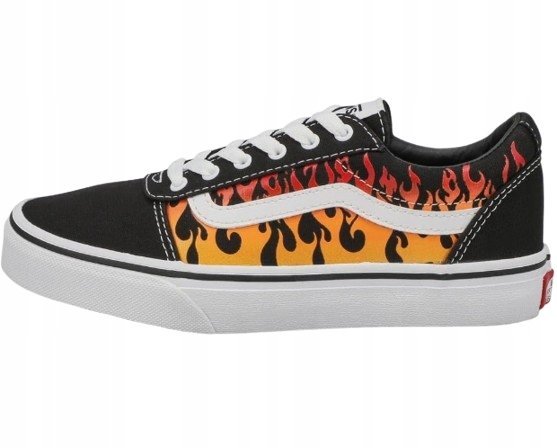 VANS TRAMPKI DZIECIĘCE CZARNE Z OGNISTYM NADRUKIEM 32 1VAC