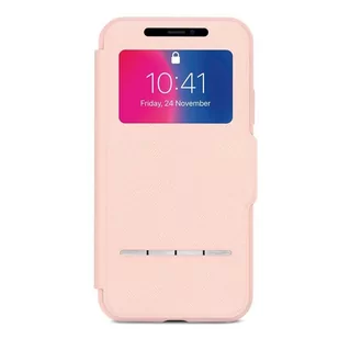 Moshi SenseCover - Etui z klapką dotykową + folia na ekran iPhone X (Luna Pink) 99MO072309 - Etui i futerały do telefonów - miniaturka - grafika 1