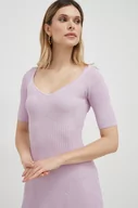 Sukienki - Guess sukienka kolor fioletowy mini rozkloszowana - miniaturka - grafika 1