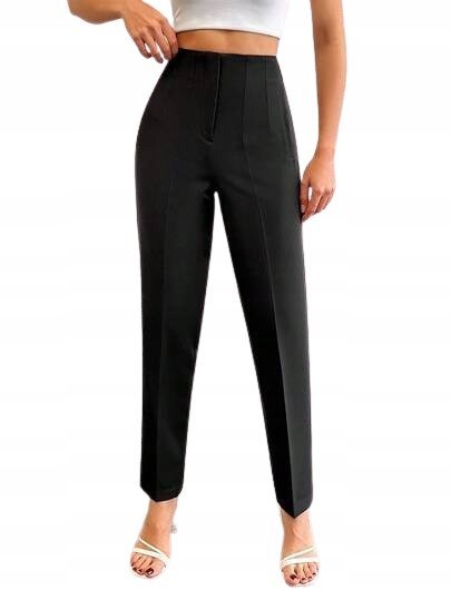 SHEIN ELEGANCKIE CZARNE SPODNIE PROSTE DLA WYSOKICH L 1KA