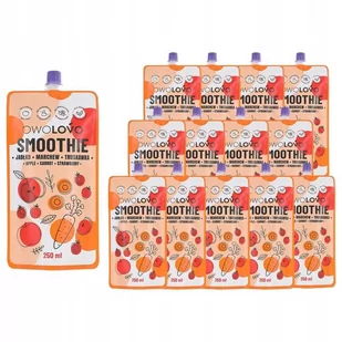 Owolovo Smoothie jabłkowe z marchewką i truskawką 250 ml x 13 sztuk - Koncentraty warzywne, przeciery - miniaturka - grafika 1