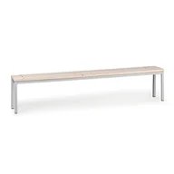 Meble do szkół i przedszkoli - B2B Partner Ławka szatniowa, siedzisko - listwy, długość 2000 mm, szara 179324 - miniaturka - grafika 1