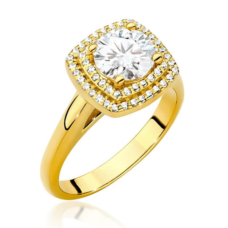 Złoty pierścionek Diament 1,00ct żółte złoto pr. 585