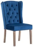 Krzesła - Niebieskie tapicerowane krzesło welurowe z kołatką M4-N49 - miniaturka - grafika 1