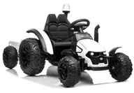 Pojazdy elektryczne dla dzieci - LEAN CARS Traktor na akumulator z Przyczepą HZB-200 Biały - miniaturka - grafika 1