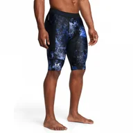 Spodnie sportowe męskie - Męskie legginsy krótkie treningowe Under Armour UA Hg Isochill Prtd Lg Sts - granatowe - UNDER ARMOUR - miniaturka - grafika 1