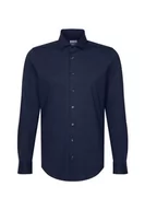 Koszule męskie - Seidensticker Męska koszula slim fit z długim rękawem, granatowy, 37 - miniaturka - grafika 1