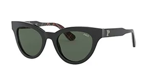 Polo Ralph Lauren Damskie okulary przeciwsłoneczne Ph4157 Cat Eye, Błyszczący czarny/zielony, 49 mm - Okulary przeciwsłoneczne - miniaturka - grafika 1