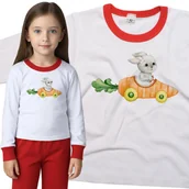 Piżamy dla dziewczynek - Piżama dziecięca Zając Królik W Marchewkowozie 98/104 - VoloDonum - miniaturka - grafika 1