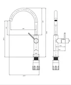 Baterie kuchenne - Omnires Tula Bateria kuchenna mosiądz szczotkowany TL6050BSB - miniaturka - grafika 1
