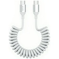 Kable USB - Kabel 4smarts spiralny USB-C do USB-C 240W biały - miniaturka - grafika 1