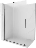 Ścianki i drzwi prysznicowe - Mexen Velar ścianka prysznicowa rozsuwana Walk-in 160 x 200 cm, szron 8 mm, gun gray szczotkowany - 871-160-000-33-66 - miniaturka - grafika 1