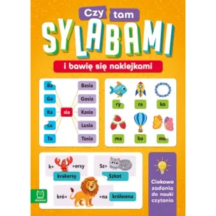 Czytam sylabami i bawię się naklejkami. Ciekawe zadania do nauki czytania - Książki edukacyjne - miniaturka - grafika 1