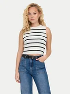 Koszulki i topy damskie - ONLY Top Majli 15255533 Écru Regular Fit - miniaturka - grafika 1