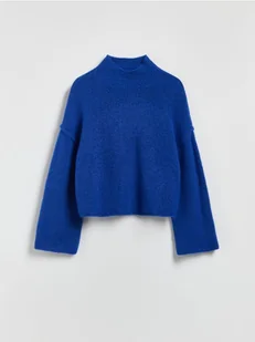 Reserved - Sweter z golfem - niebieski - Swetry damskie - miniaturka - grafika 1
