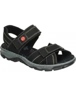 Sandały damskie - SANDAŁY RIEKER - 910171-01 BLACK - Rieker - miniaturka - grafika 1