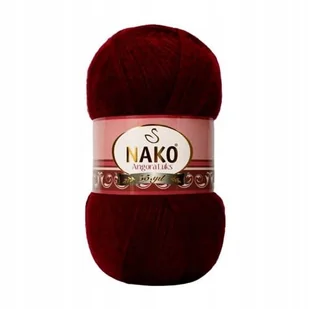 Włóczka NAKO ANGORA LUKS 100g kolor 13863 / ciemne bordo - Pasmanteria - miniaturka - grafika 1