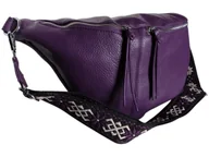 Nerki - Duża Nerka Damska Na Ramię, Fioletowa Torebka Damska, Saszetka (2 Paski) - miniaturka - grafika 1