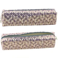 Piórniki - Piórnik Szkolny Łuski Szary Błyszczące Złote Elementy - miniaturka - grafika 1