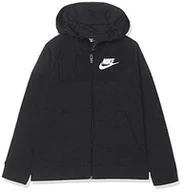 Bluzy dla chłopców - Nike bluza chłopięca B Nsw Hoodie Fz Av czarny czarny/biały L - miniaturka - grafika 1