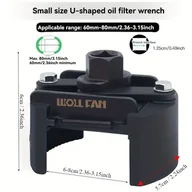 Inne - Regulowany Klucz do Oleju w Kształcie Litery U, Konstrukcja z Podwójną Szczęką dla Łatwej Obsługi - miniaturka - grafika 1