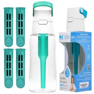 Butelka Dafi Solid 0,5l turkusowa + 4 filtry - Butelki filtrujące - miniaturka - grafika 1