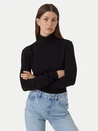 Swetry damskie - Vero Moda Golf Happiness 10300472 Czarny Slim Fit - miniaturka - grafika 1