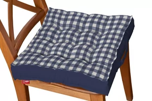 Dekoria Siedzisko Kuba na krzesło granatowo biała kratka 1,5x1,5cm) 50 × 50 × 10 cm Quadro 211-136-01 - Meble modułowe i akcesoria - miniaturka - grafika 1