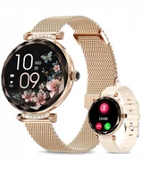 Smartwatch - Smartwatch damski 1,19" AMOLED rozmowy tętno SpO2 IP68 + 2 paski - miniaturka - grafika 1