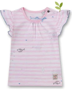 Sanetta Kidswear Koszulka w kolorze jasnoróżowo-białym - Kaftaniki dla niemowląt - miniaturka - grafika 1