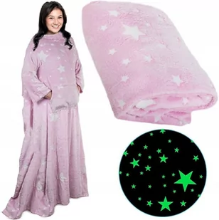 BLUZA OVERSIZE CIEPŁY KOC KOCO SZLAFROK KIESZENIE ŚWIECĄCY W NOCY NEON - Koce - miniaturka - grafika 1