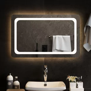 vidaXL Lustro łazienkowe z LED, 80x50 cm - Lustra - miniaturka - grafika 1