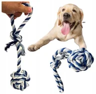 Zabawki dla psów - Szarpak Dla Psa Sznur Pleciony Węzeł Lina Zabawka Dla Psa Duża Kula 8 Cm - miniaturka - grafika 1