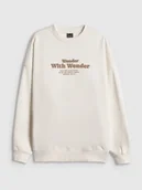 Bluzy damskie - 4F Bluza dresowa oversize bez kaptura damska - biała XL - miniaturka - grafika 1