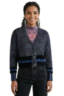 Swetry damskie - Sweter damski Desigual Tops kardigan z błyszczącymi nitkami -S - miniaturka - grafika 1