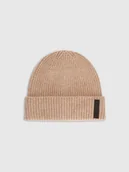Czapki męskie - 4F Czapka beanie wełniana męska - beżowa M - miniaturka - grafika 1